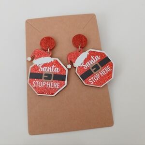 Fashion Jewelry Red Santa Earrings